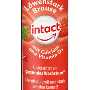 Intact Silný lev, uhličitan vápenatý s vitaminem D3, jahoda, 15 šumivých tablet