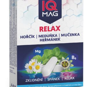 IQ Mag Relax, hořčík s meduňkou, mučenkou a heřmánkem, 30 tobolek