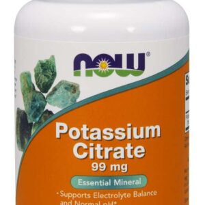 NOW Potassium Citrate, draslík citrát 99 mg, 180 rostlinných kapslí