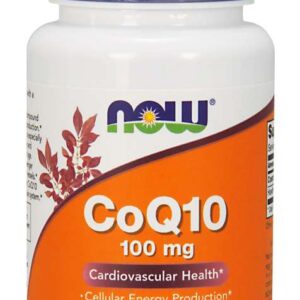 NOW CoQ10 s hlohem, koenzym Q10 100 mg, 30 rostlinných kapslí