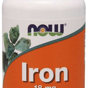 NOW Iron Bisglycinate, železo bisglycinát Ferrochel, 18 mg, 120 rostlinných kapslí