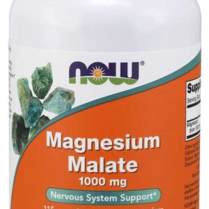 NOW Magnesium Malate, hořčík malát, 180 tablet