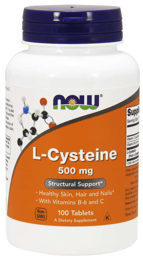 Now Foods L-Cysteine, aminokyseliny, L-cystein 500 mg, 100 tablet