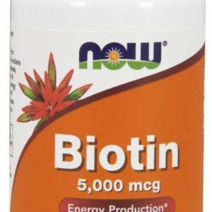 Now Foods Biotin, 5000 µg, 60 kapslí