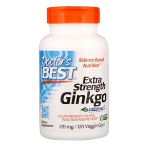 Doctor's Best Extra Strength Ginkgo, 120 mg, 120 rostlinných kapslí