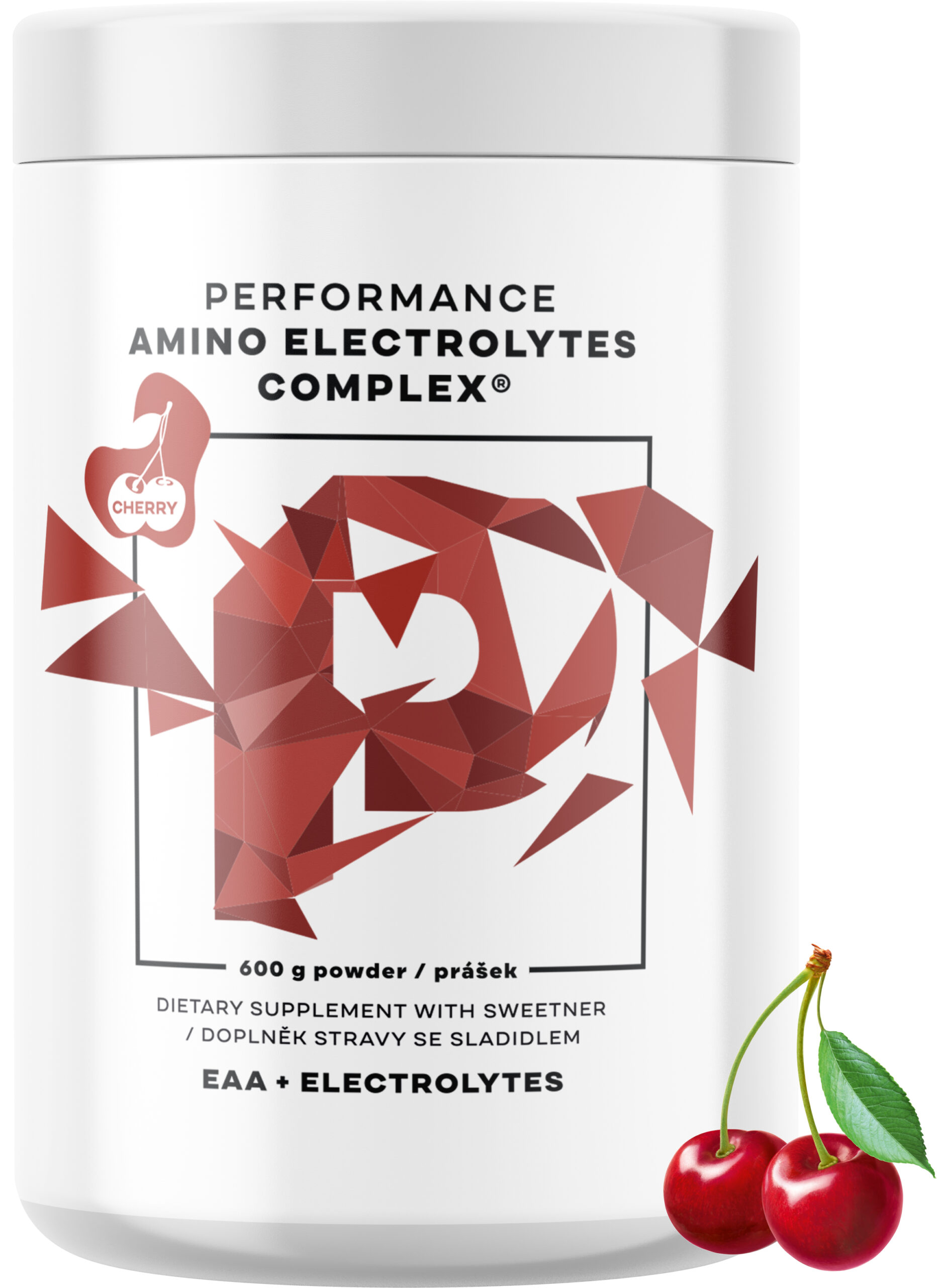 BrainMax Performance Amino Electrolytes Complex, esenciální aminokyseliny a elektrolyty, 600 g, třešeň