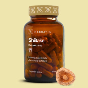 Herbavia Shiitake, extrakt z hub, 60 kapslí