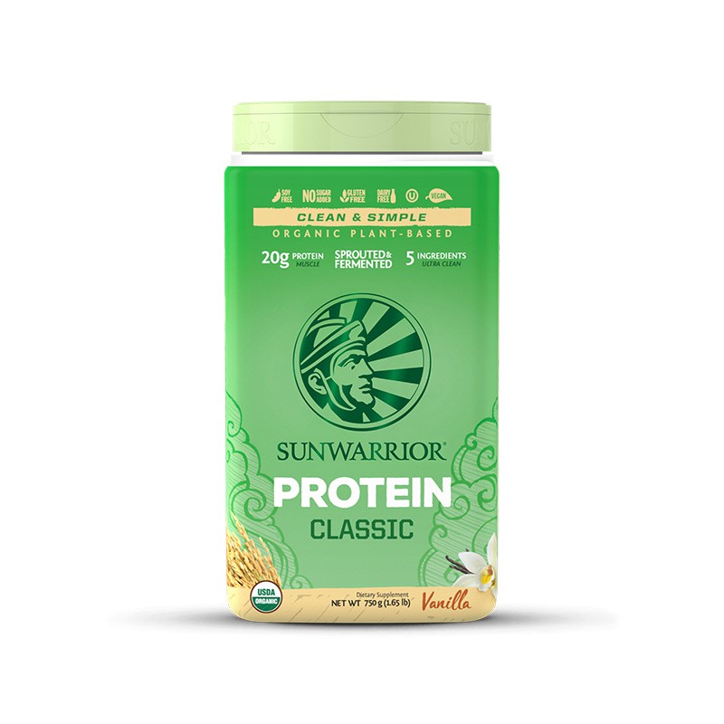 Sunwarrior Protein Classic bio, rýžový protein, vanilka, 750 g