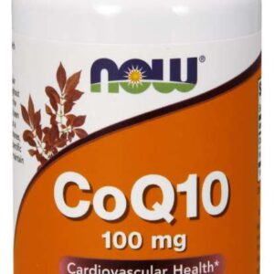 Now Foods CoQ10 + Hloh, koenzym Q10 100 mg, 90 rostlinných kapslí