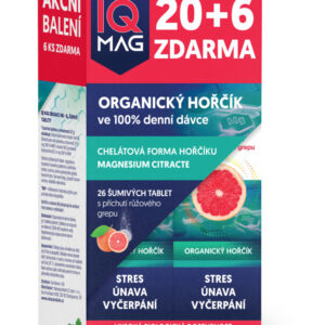 IQ Mag Organic, hořčík B6, 26 šumivých tablet