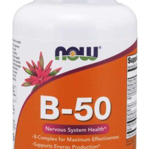 Now Foods Vitamin B-50 Complex, B-komplex, 100 rostlinných kapslí