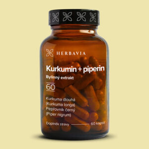 Herbavia Kurkuma s piperinem, kurkuma s pepřem, 60 kapslí