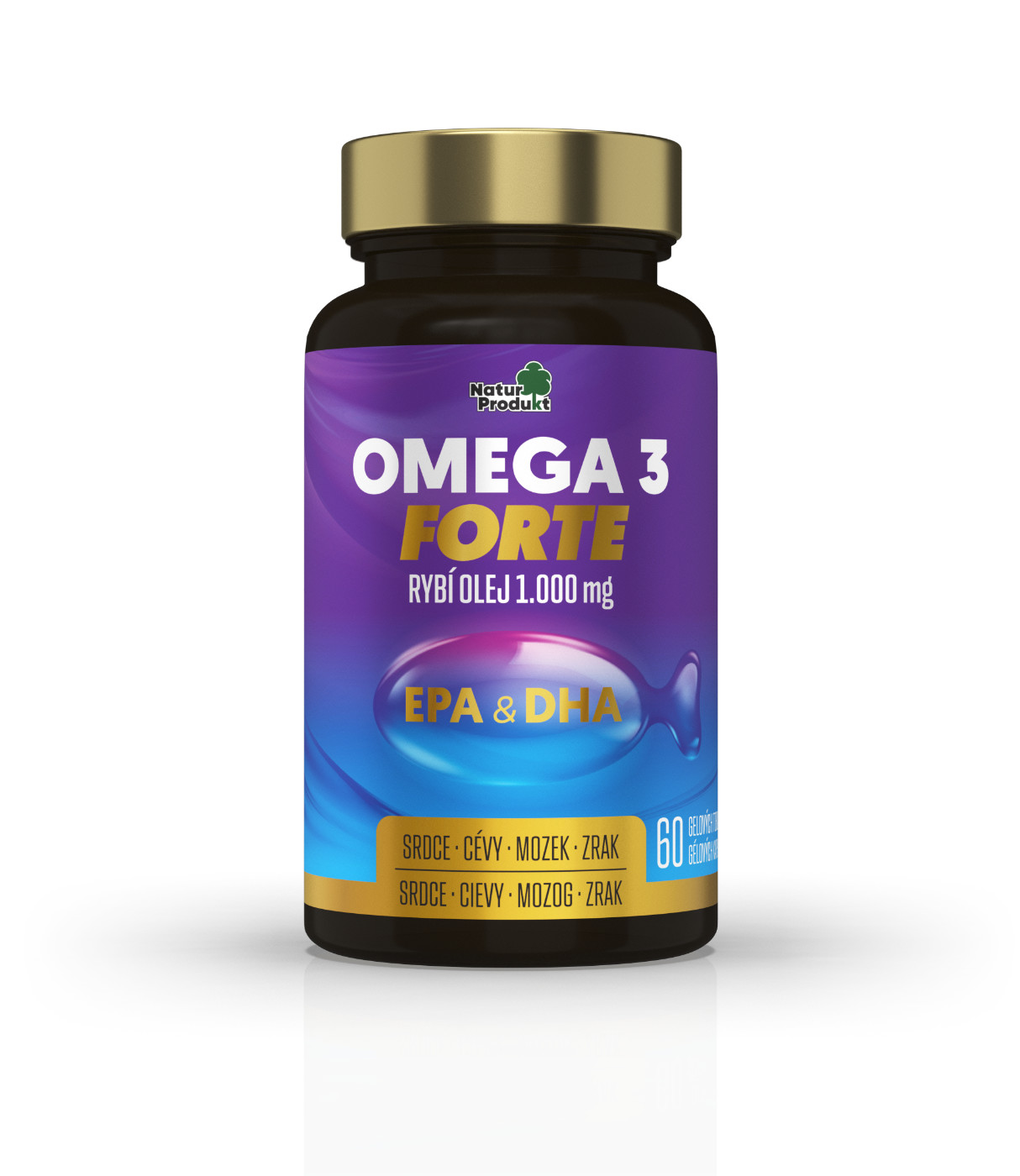 Naturprodukt Omega 3 Forte, rybí olej 1000 mg, 60 kapslí