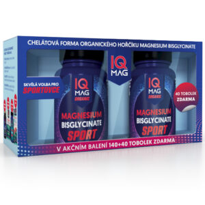 IQ Mag Sport, hořčík bisglycinát s B6, sada 140 a 40 kapslí