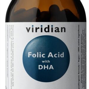 Viridian Folic Acid with DHA, kyselina listová s DHA, 90 kapslí