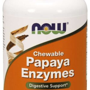 NOW Papaya Enzymes, trávicí enzymy, 180 pastilek