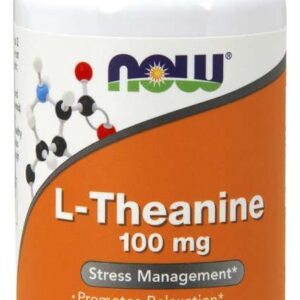 Now Foods L-Theanine, l-theanin 100 mg se zeleným čajem, 90 kapslí
