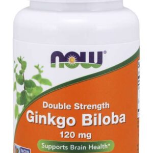 Now Foods Ginkgo Biloba Double Strength, 120 mg, 50 rostlinných kapslí