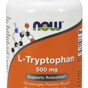 NOW L-tryptofan 500 mg, 60 rostlinných kapslí