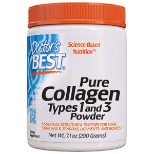 Doctor's Best Kolagen prášek, hydrolyzovaný kolagen typ I a III, 200 g