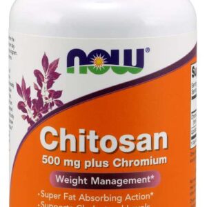 Now Foods Chitosan Plus chromium, 500 mg, 120 rostlinných kapslí