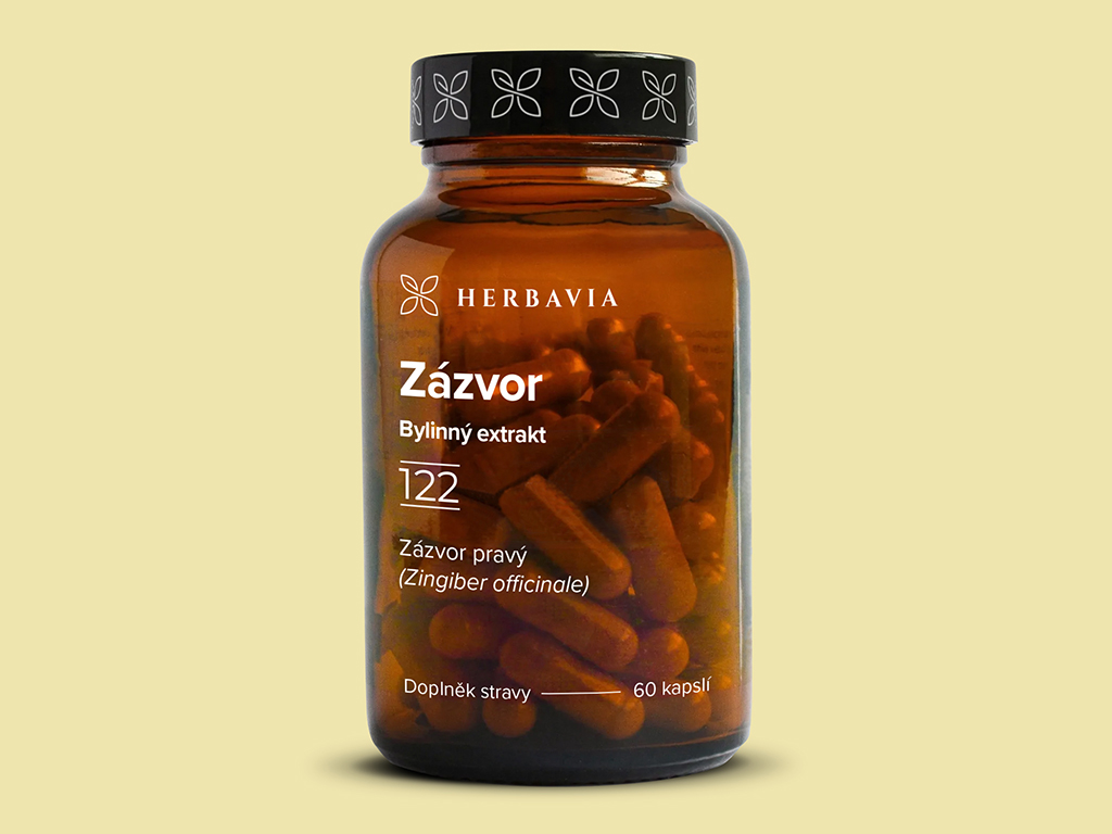 Herbavia Zázvor, bylinný extrakt, 60 kapslí