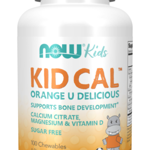 NOW Kid Cal, citrát vápenatý pro děti, pomeranč, 100 bonbónů