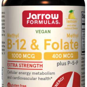Jarrow Formulas Methyl B-12 a Methyl Folate, vitamin B6 a B12 s folátem, 100 pastilek