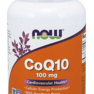 Now Foods CoQ10 + Hloh, koenzym Q10 100 mg, 180 rostlinných kapslí