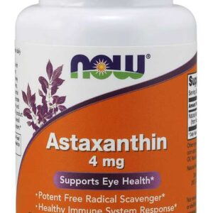 Now Foods Astaxanthin, astaxantin 4 mg, 60 kapslí