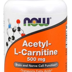 Now Foods Acetyl-L-Carnitine, acetyl-L-karnitin 500 mg, 100 kapslí