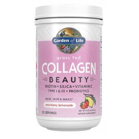 Garden of Life Collagen Beauty, kolagenové peptidy, jahoda, 270 g