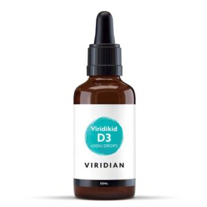 Viridian Viridikid Vitamin D Drops, vitamin D3 v kapkách 400 IU, 30 ml