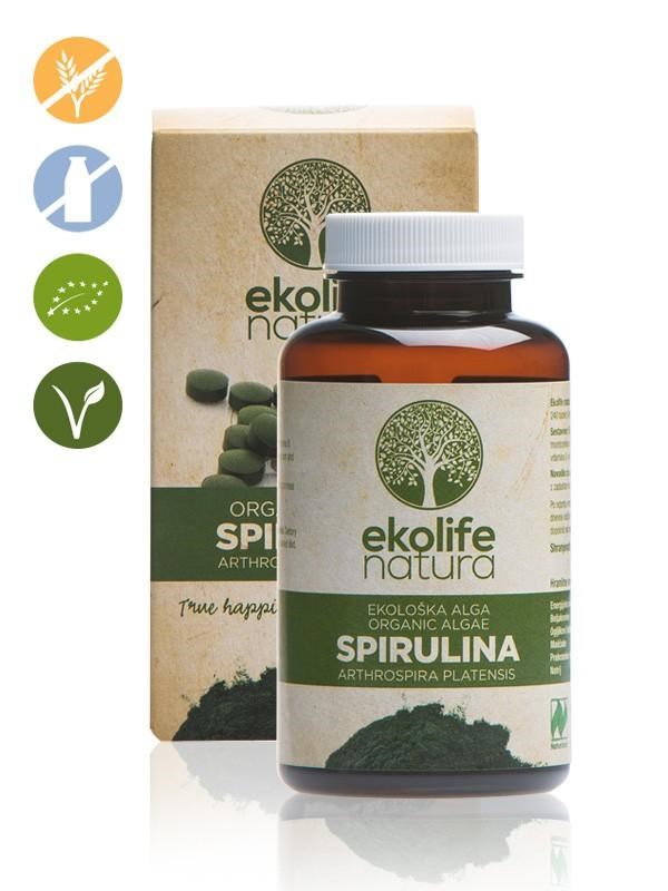 Ekolife Natura Algae Spirulina Organic, BIO řasa spirulina, 240 tablet