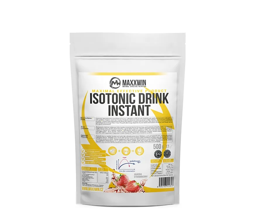 Maxxwin Isotonic Drink Instant, elektrolyty, jahoda, 500 g