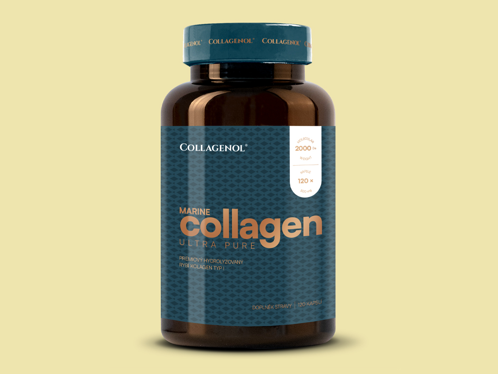 Collagenol, mořský kolagen, hydrolyzovaný rybí kolagen, 120 kapslí