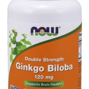 Now Foods Ginkgo Biloba Double Strength, 120 mg, 100 rostlinných kapslí