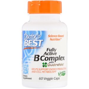 Doctor's Best Fully Active B komplex, B-komplex s methylfolátem, 60 rostlinných kapslí
