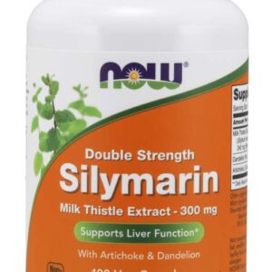 NOW Double Strength Silymarin, ostropestřec s artyčokem a pampeliškou, 300 mg, 100 kapslí
