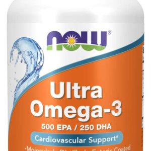 NOW Ultra Omega-3, 500 mg EPA a 250 mg DHA, 90 softgelových kapslí