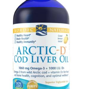 Nordic Naturals Arctic-D Cod Liver Oil, olej z tresčích jater, citron, 237 ml