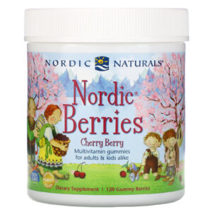 Nordic Naturals Nordic Berries, multivitamin pro děti, třešeň, 120 gumových bonbonů
