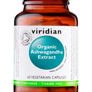 Viridian Ashwagandha Extract Organic, ashwagandha extrakt KSM-66, 60 kapslí