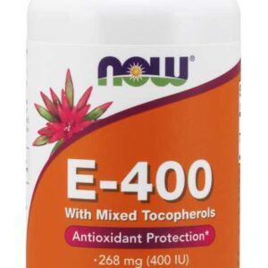 NOW Foods Vitamin E 400 IU s tokoferoly, 100 softgel kapslí