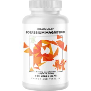 BrainMax Draslík Magnesium, draslík citrát a hořčík malát, 200 rostlinných kapslí