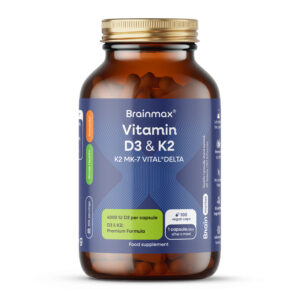 BrainMax Vitamin D3 a K2, 4000 IU a 150 µg, 100 rostlinných kapslí