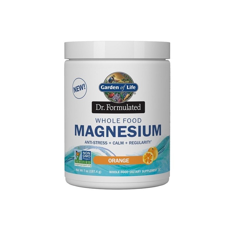 Garden of Life Dr. Formulated Magnesium, hořčík v prášku s pomerančem, 197 g