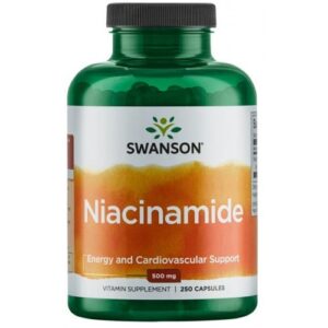 Swanson Nikotinamid, niacin 500 mg, 250 kapslí