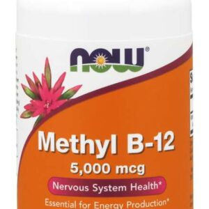 NOW Methyl B12, methylcobalamin B12 5000 mcg, 90 rostlinných kapslí