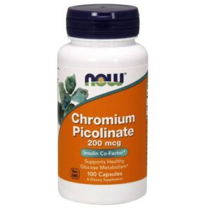 Now Foods Chromium Picolinate, chrom pikolinát, 200 mcg, 100 rostlinných kapslí